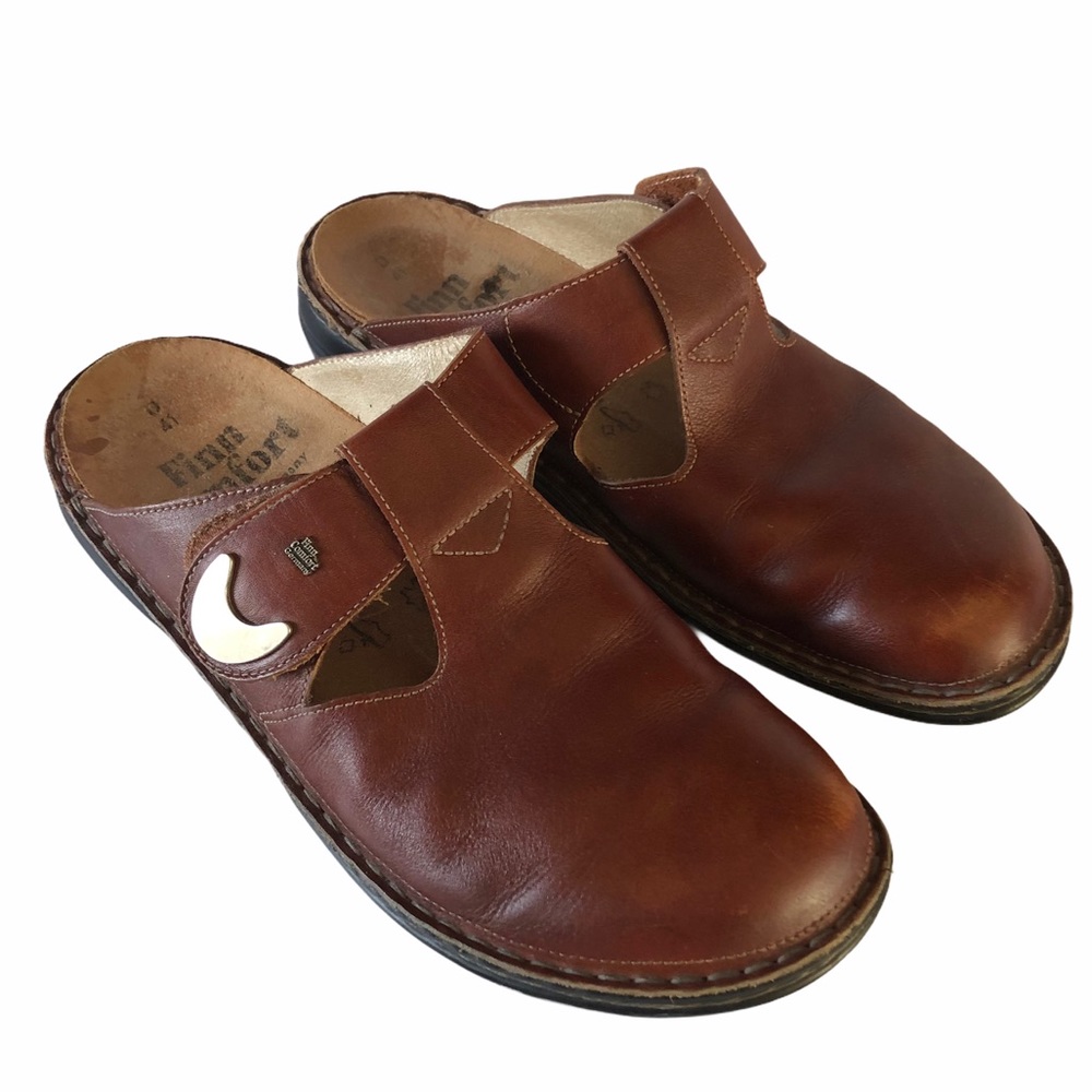 Finn Comfort Brown Leather Mules/Clogs-German